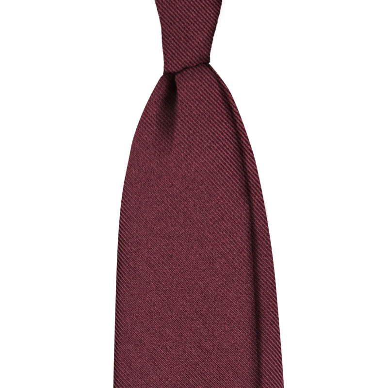Solid Rep Jacquard tie - burgundy