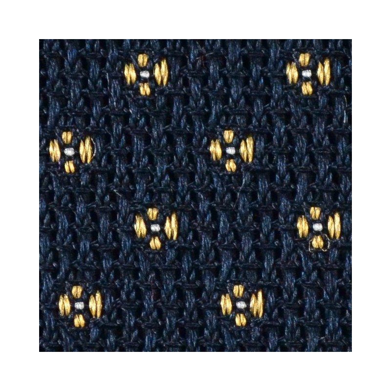 Garza navy con micro fiori gialli