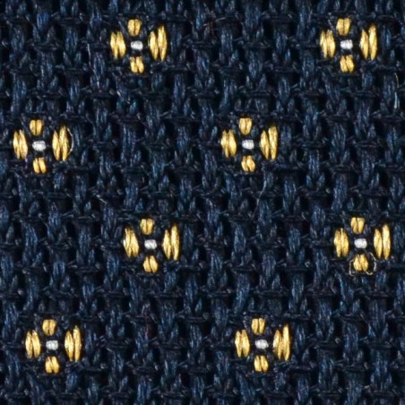 Garza navy con micro fiori gialli