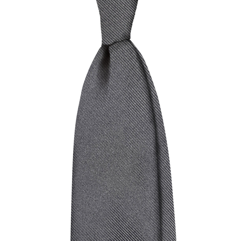 Solid Rep Jacquard 3 folds tie - grey