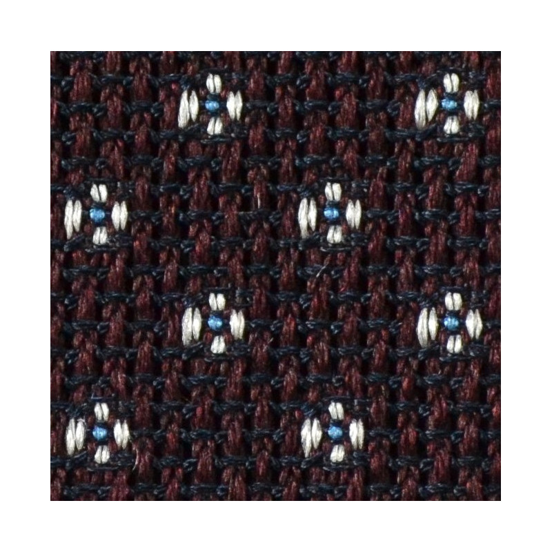 Garza borgogna con micro fiori bianchi