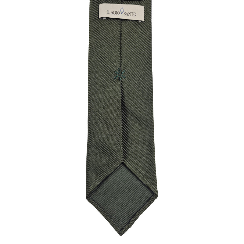 Solid Rep Jacquard 3 folds tie - army...