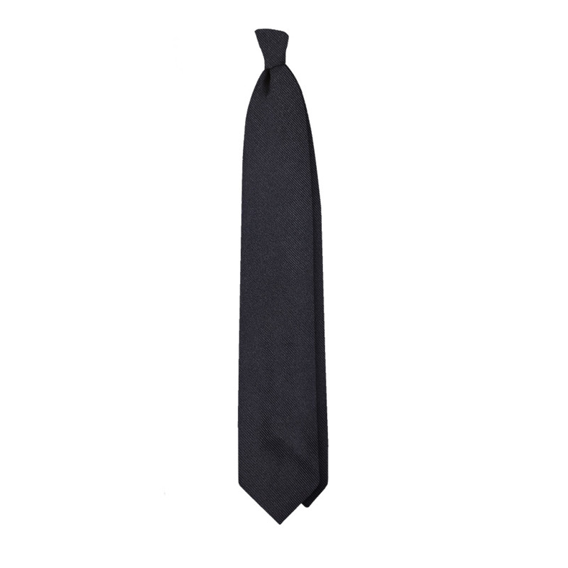 Solid Rep Jacquard 3 folds tie - black