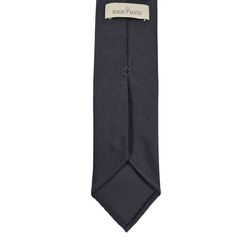 Solid Rep Jacquard 3 folds tie - black