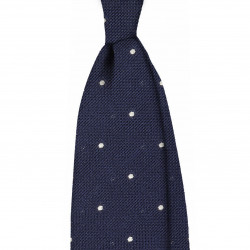 Navy grenadine with white polka dots