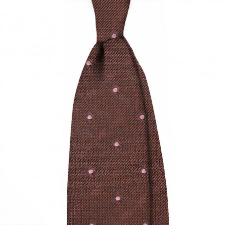 Light brown grenadine with pink polka dots