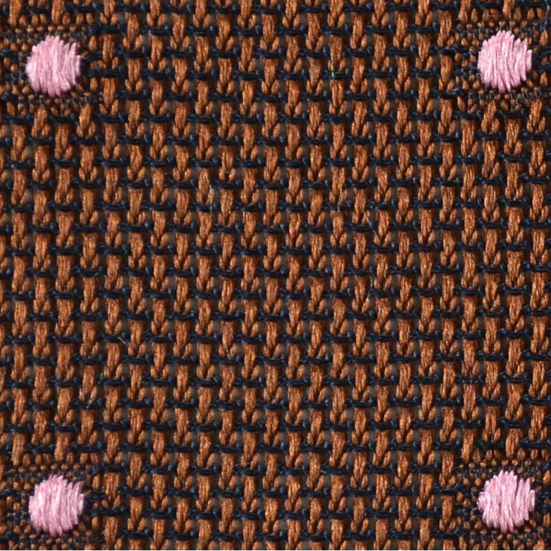 Garza marrone chiaro con pois polka rosa