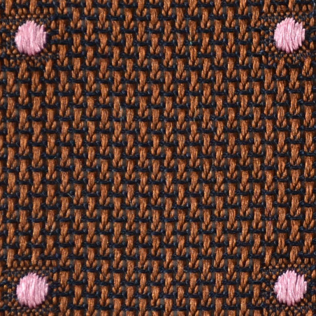 Garza marrone chiaro con pois polka rosa