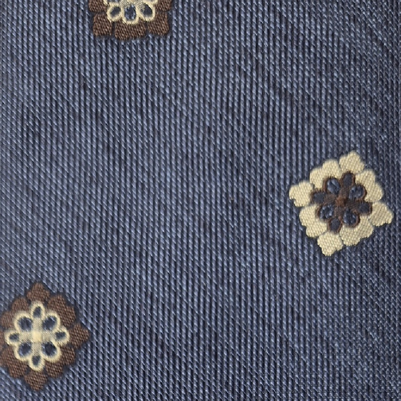 Medallion silk jacquard 3 folds tie -...