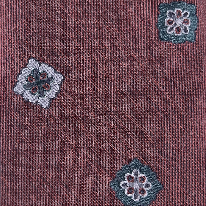 Medallion silk jacquard 3 folds tie -...