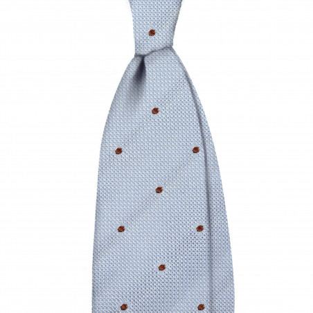 Light blue grenadine with brown polka dots