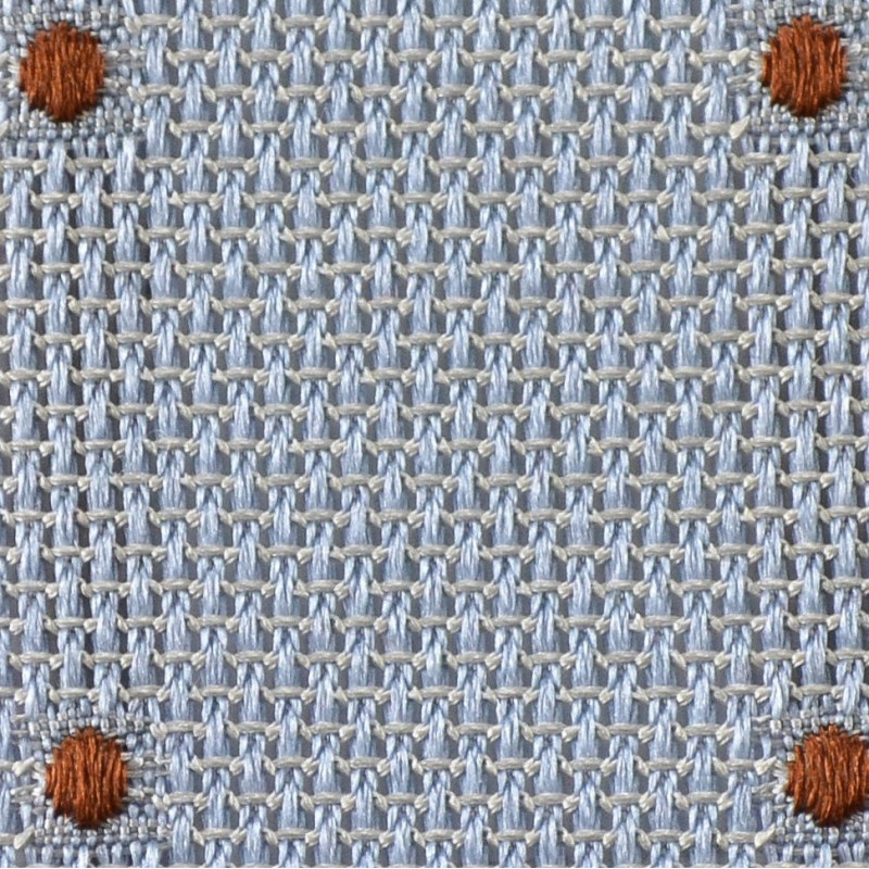 Light blue grenadine with brown polka dots