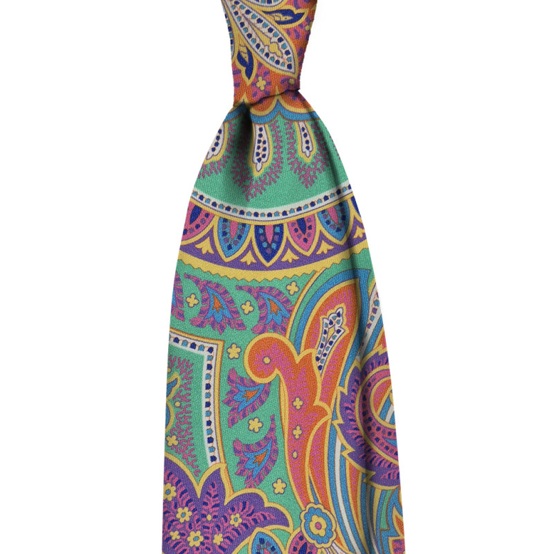 Multicolor paisley 3 folds tie - tiffany