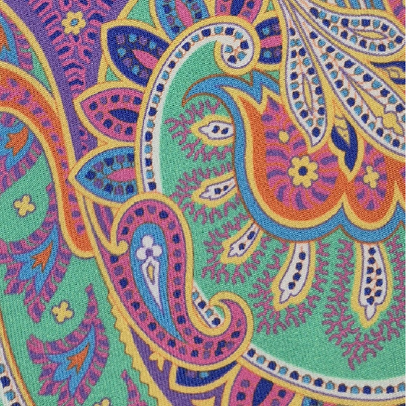 Multicolor paisley 3 folds tie - tiffany