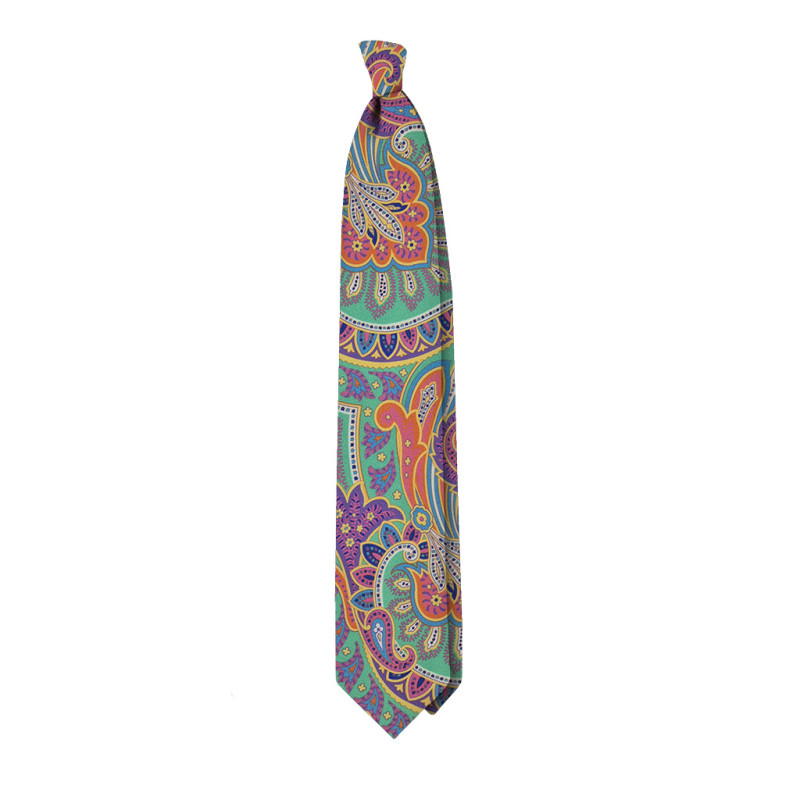 Cravatta 3 pieghe paisley multicolore...