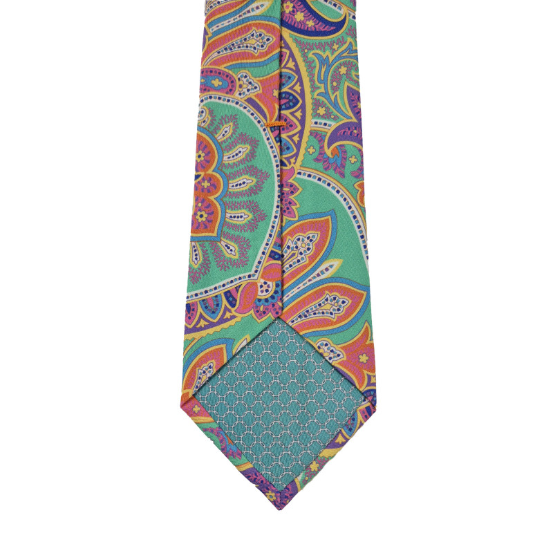 Multicolor paisley 3 folds tie - tiffany