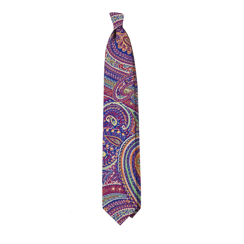 Multicolor paisley 3 folds tie -...