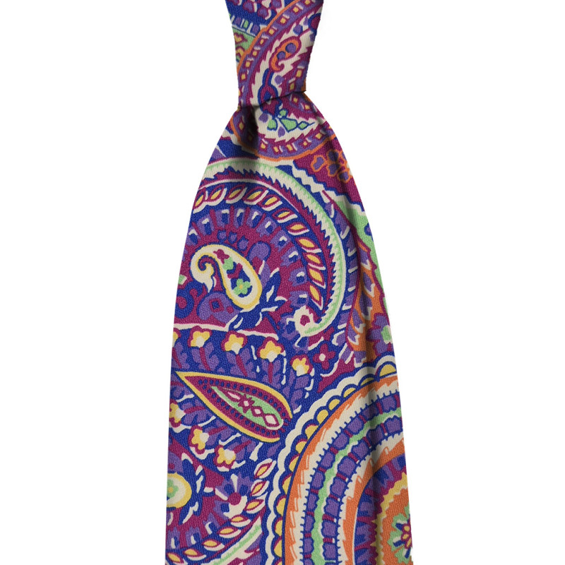 Cravatta 3 pieghe paisley multicolore...