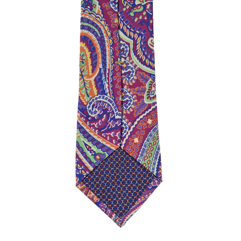 Multicolor paisley 3 folds tie -...