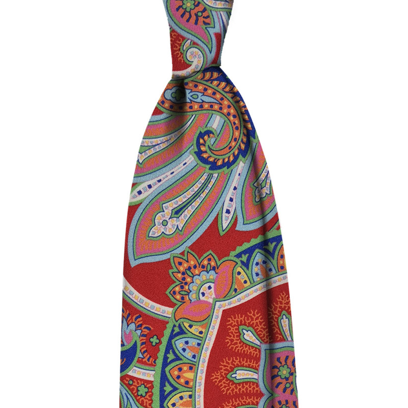 Cravatta 3 pieghe paisley multicolore...