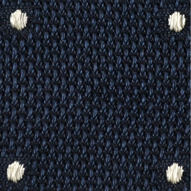 Garza blu con pois polka bianchi