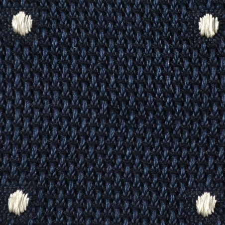 Garza blu con pois polka bianchi