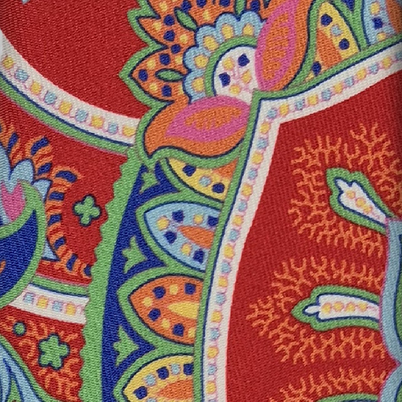 Multicolor paisley 3 folds tie - red