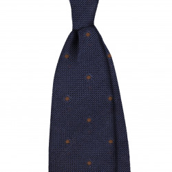 Garza navy con pois polka marroni