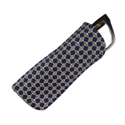 Porta occhiali in seta - navy