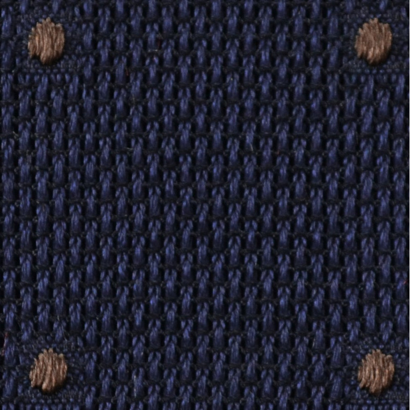 Garza navy con pois polka marroni