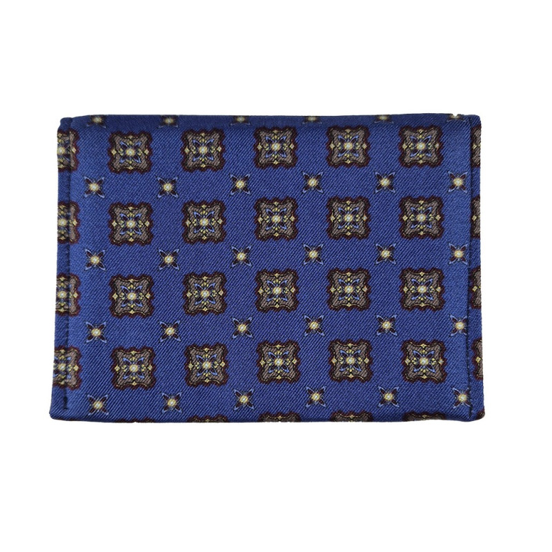Silk folding card holder - blue