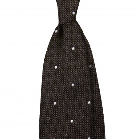 Taupe grenadine with white polka dots