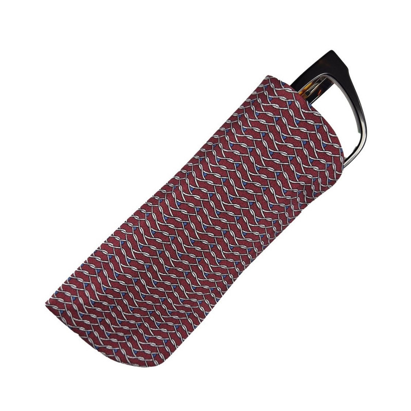 Silk glasses case - bordeaux
