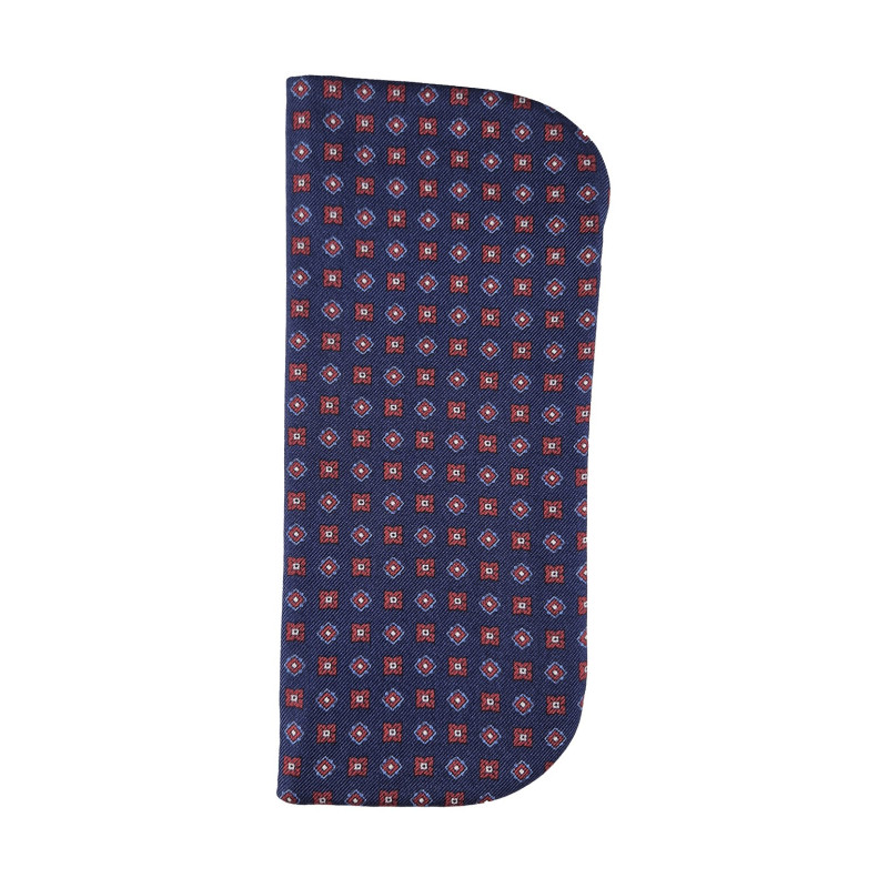 Micro pattern Silk glasses case - navy
