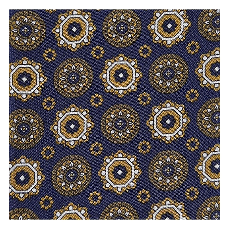 Porta occhiali in seta medaglioni - navy