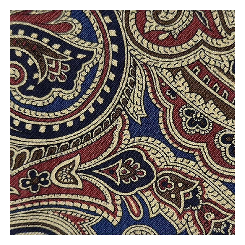 Silk paisley folding card holder - blue