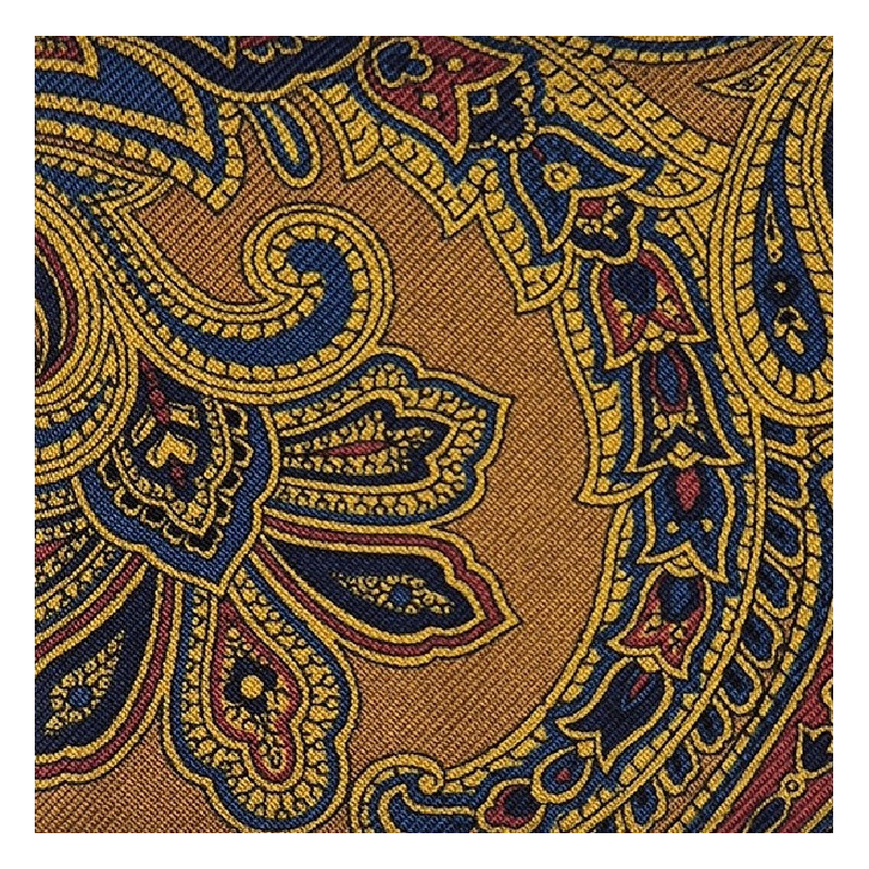 Porta carte in seta paisley - oro