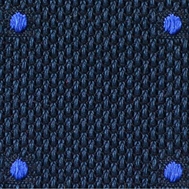 Navy grenadine with royal polka dots