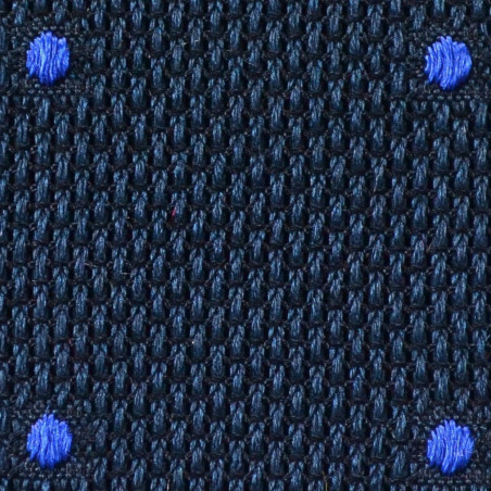 Navy grenadine with royal polka dots