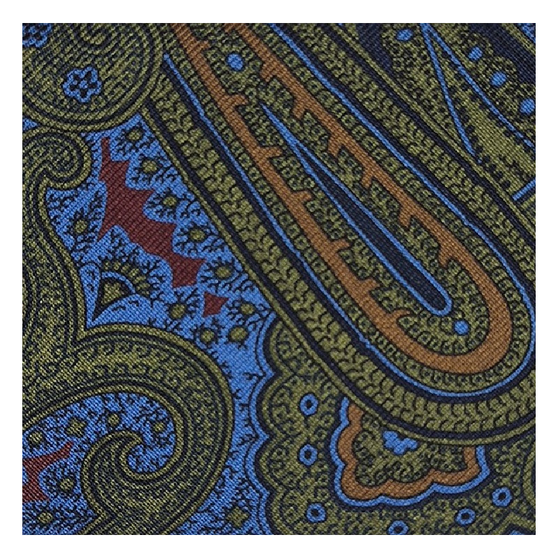Porta carte in seta paisley - verde