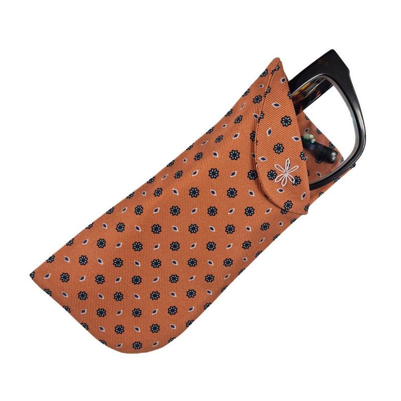 Flower Silk glasses case - orange