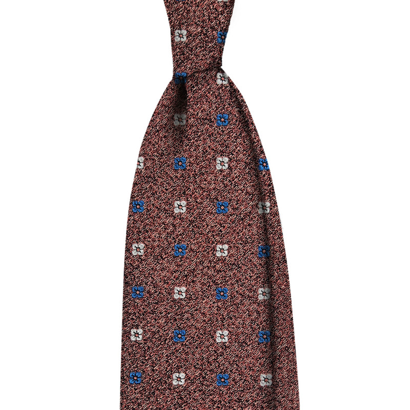 Micro floral pattern 3 folds tie -...