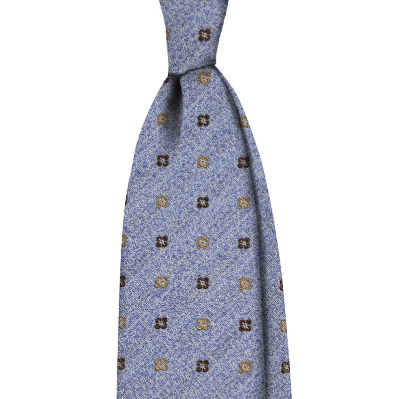 Micro floral pattern 3 fold tie -...