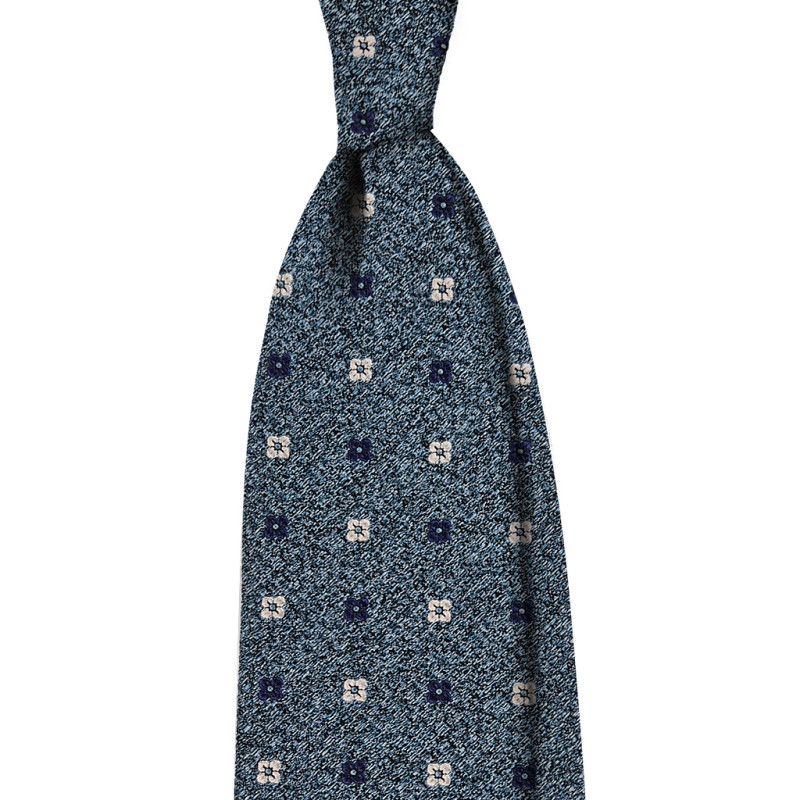 Micro floral pattern 3 fold tie -...