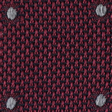 Burgundy grenadine with grey polka dots