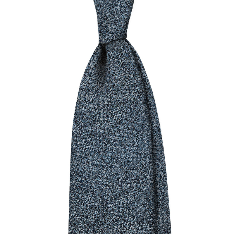 Solid 3 folds unlined tie - petrol green