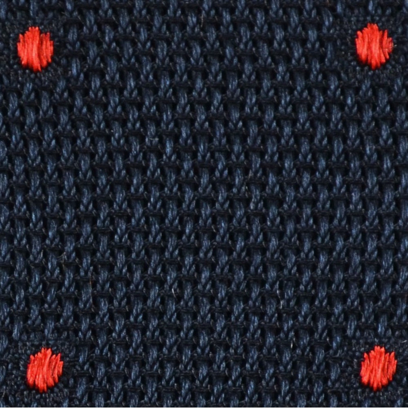 Navy grenadine with red polka dots