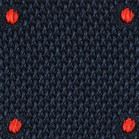 Navy grenadine with red polka dots