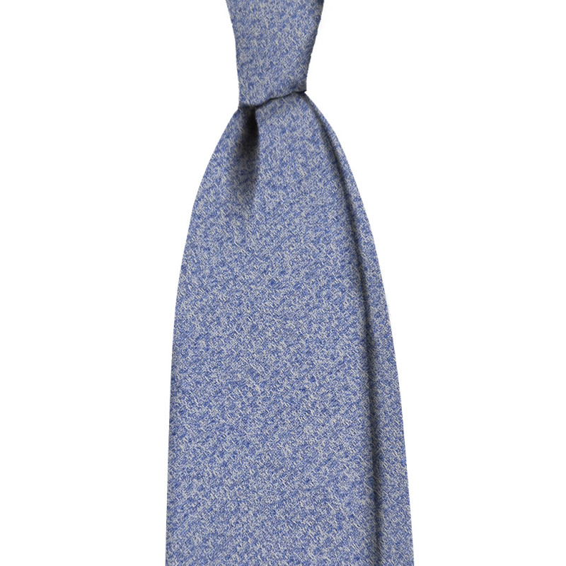 Solid 3 folds unlined tie - light blue