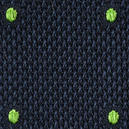 Navy grenadine with green polka dots